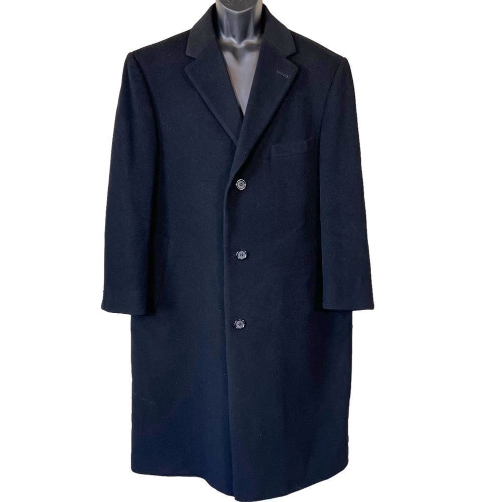 Lauren Ralph Lauren Italy Black Cashmere Wool Overcoat